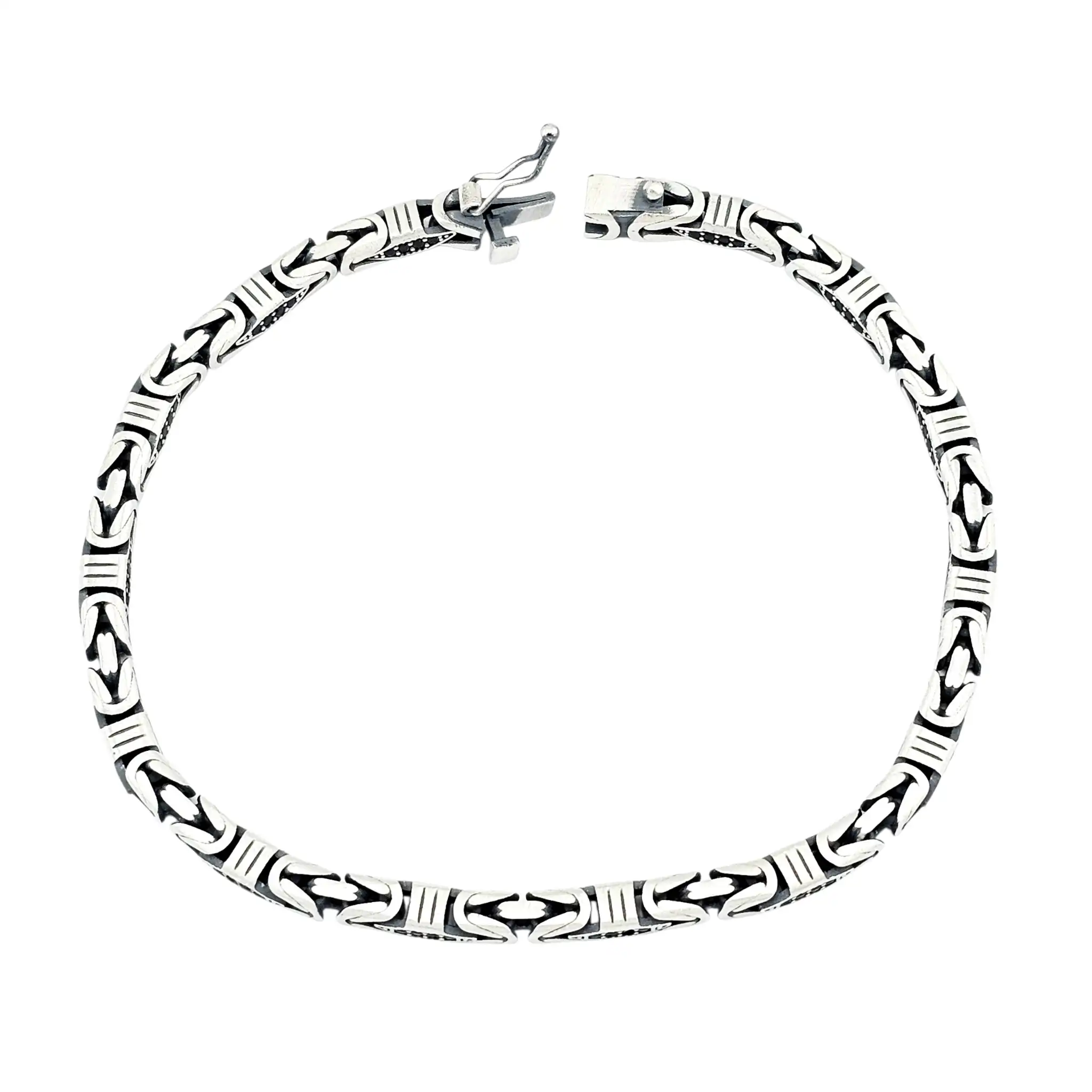دستبند نقره بیست مردانه سه بعدی مدل 22